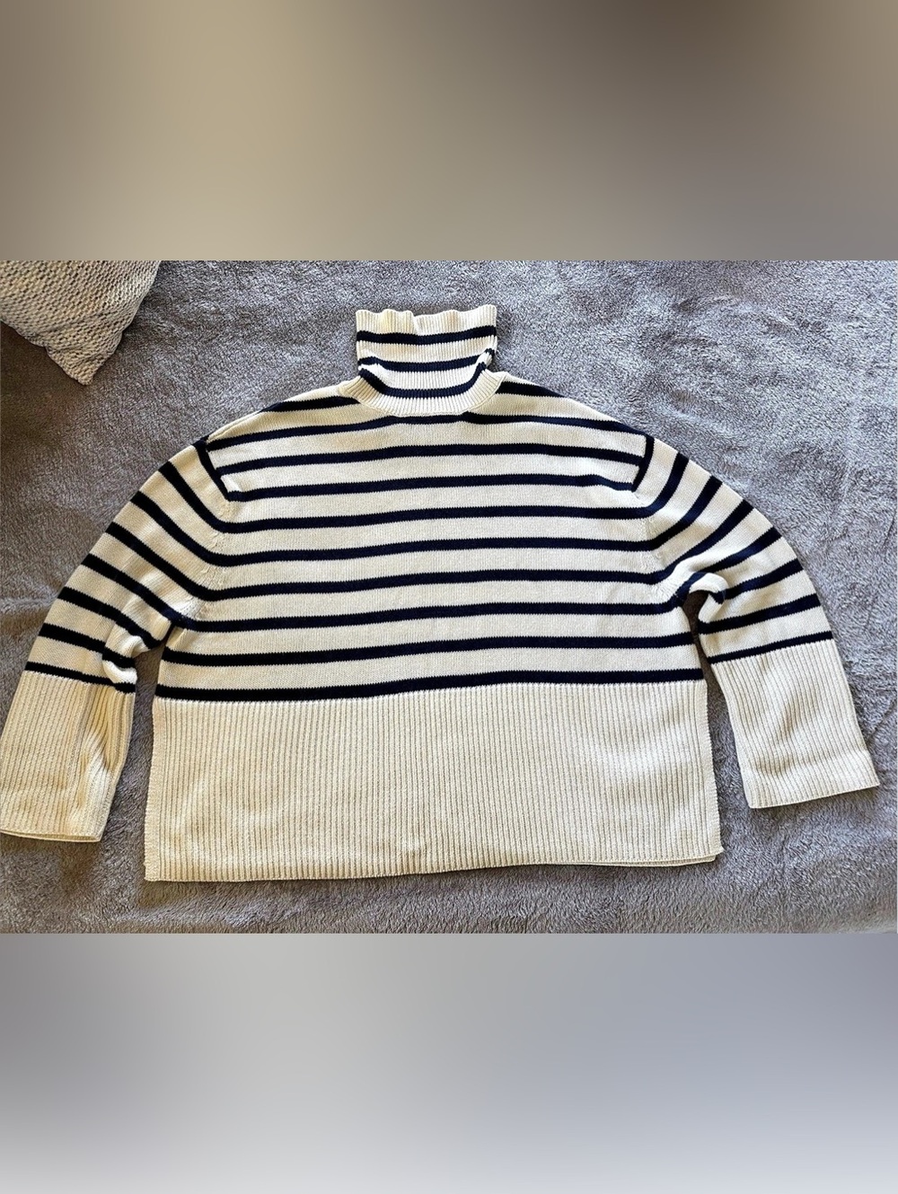 Gap Relaxed Knit Striped Cotton Sweater Size Large